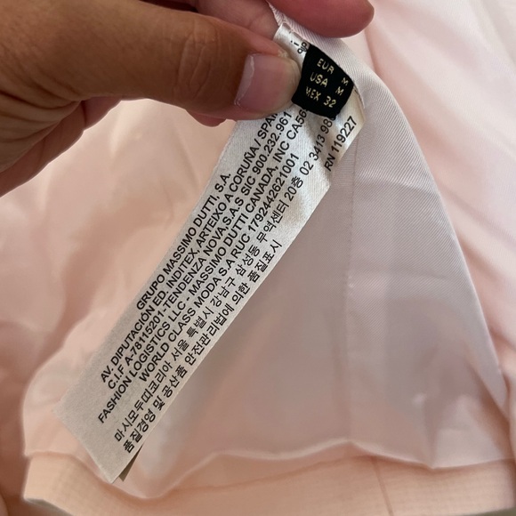 SOLD MASSIMO DUTTI Petal Pink Textured Jacket Size Medium FLAWED - Picture 14 of 16